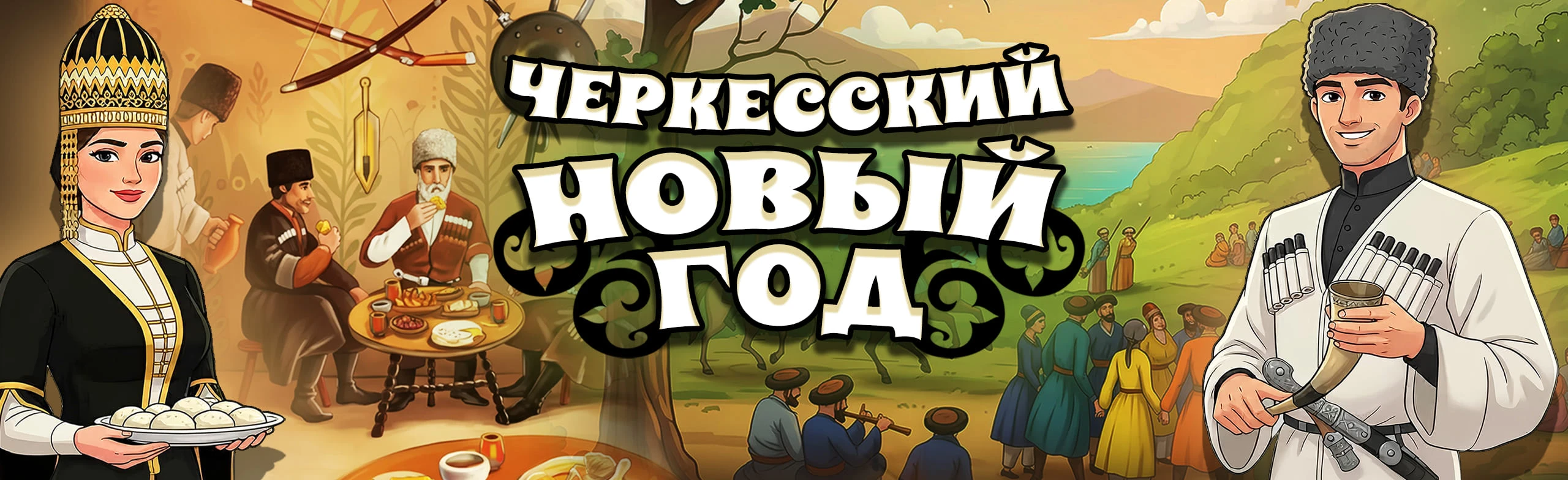 Постер Черкесский Новый год. Новый год по адыгским традициям в Лазаревском