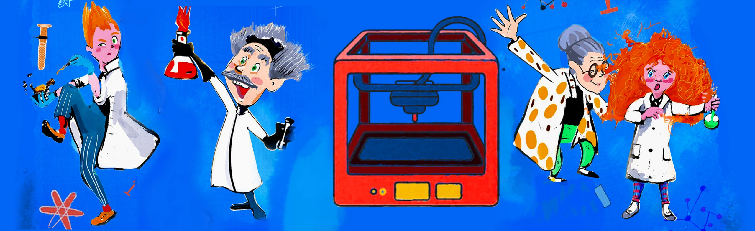 Постер Ученая семейка и 3D принтер