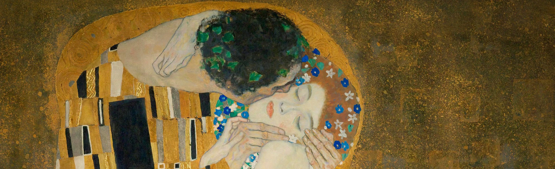 Постер Мастер-класс по живописи «Густав Климт — Поцелуй. Картина с золотой поталью»