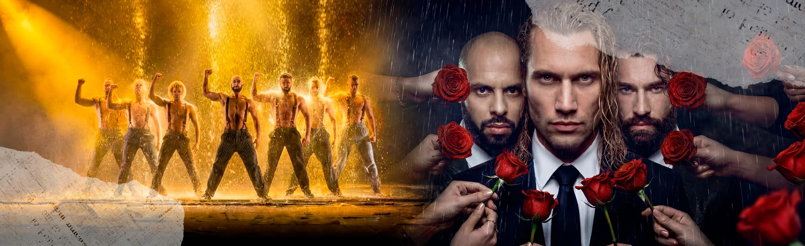 Постер Иммерсивные спектакли-шоу под дождем «Сезон дождей» и «Мужской сезон» в Москве