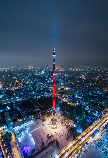 Постер Останкинская телебашня. Панорама Москвы 360° в Москве