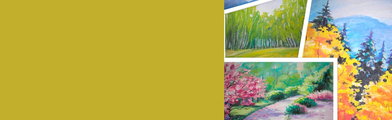 Постер Пейзаж гуашью "Времена года". Мастер-класс