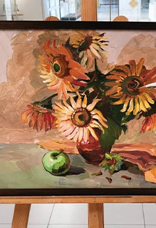 Постер Натюрморт с цветами: Акриловая живопись. Музейное занятие в Оренбурге