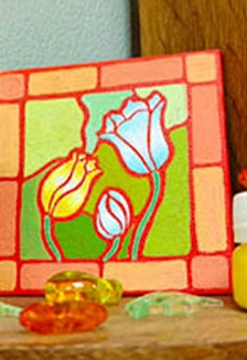 Постер Витражные тюльпаны: Роспись на холсте. Музейное занятие в Оренбурге