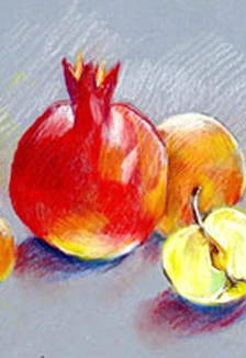 Постер Фрукты: Музейное занятие по выполнению набросков в технике сухой пастели в Оренбурге