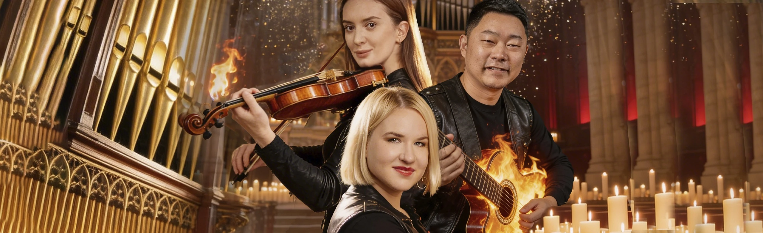 Постер Огонь мечты - Рок и Блюз баллады на органе, скрипке и гитаре в Южно-Сахалинске