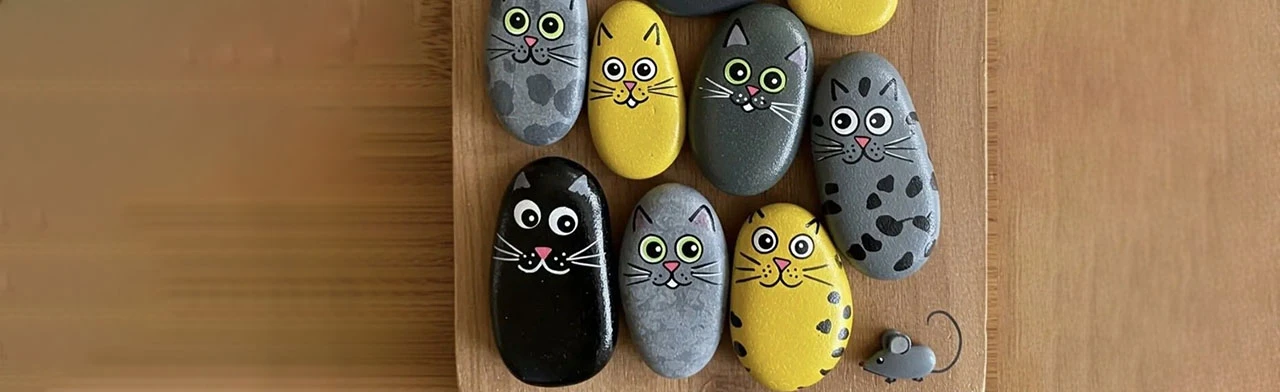 Котики. Роспись гальки. Мастер-класс